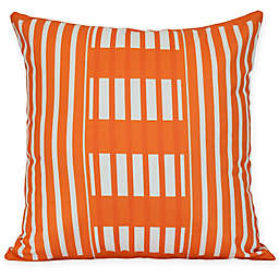 Beach Blanket Stripe Square Throw Pillow in Orange
