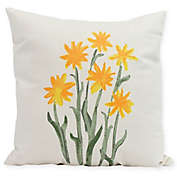 E by Design Daffodils Square Pillow in Yellow