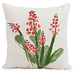 E by Design Bluebell Square Pillow in Red