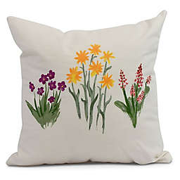 E by Design Flower Trio Square Pillow