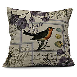 Sweet Tweets Square Throw Pillow in Lavender