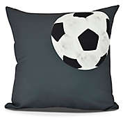 E by Design Soccer Ball Geometric Throw Pillow in Black