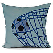 E by Design Goal Soccer Ball Throw Pillow in Light Blue