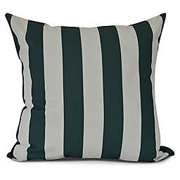 E by Design! Rugby Stripe Square Throw Pillow in Green