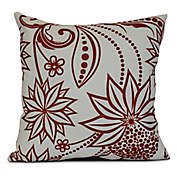 Ella Floral Square Throw Pillow in Red