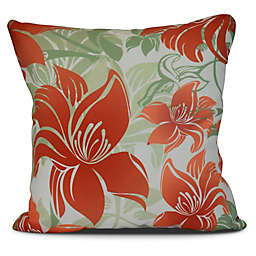 Tree Mallow Floral Square Throw Pillow in Orange