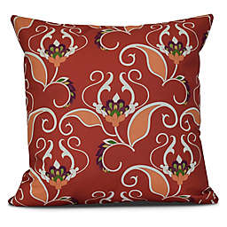 West Indies Floral Square Throw Pillow in Orange