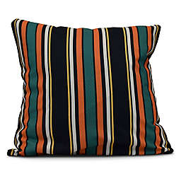 Multi-Stripe Square Throw Pillow in Orange