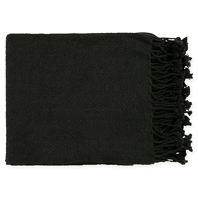 Shop Surya Turner Throw Blanket in Black from Bed Bath & Beyond on Openhaus