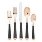 Alternate image 0 for Ricci&reg; Argentieri Leopardo 5-Piece Flatware Place Setting in Black/Rose Gold