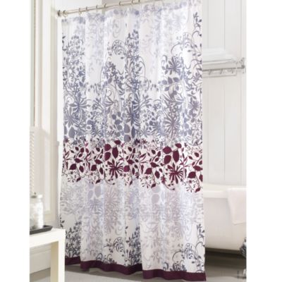 purple and grey shower curtain