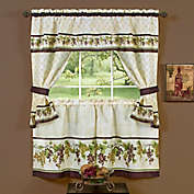 Achim Tuscany Rod Pocket Cottage Window Tier and Valance Set in Red/Green