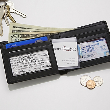 Regent Leather Bi-Fold Wallet in Black. View a larger version of this product image.