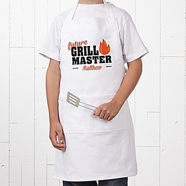 Future Master Of Grill Youth Apron in White. View a larger version of this product image.