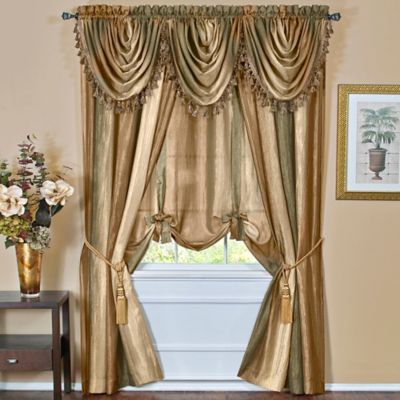 Ombre Window Curtain Panel, Valance, Scarf and Tie-Up Shade