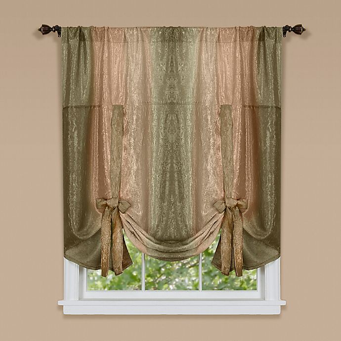 Ombre Rod Pocket Tie Up Window Shade, Tie Up Curtain