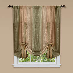 Ombre Rod Pocket Tie-Up Window Shade in Earth