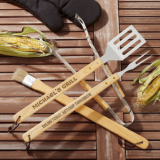 Alternate image 1 for You Name It! 4-Piece BBQ Tool Set