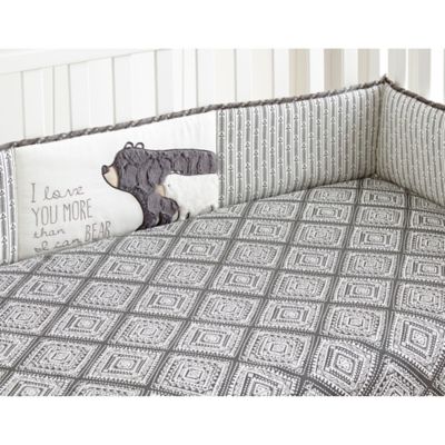 gray crib bumper