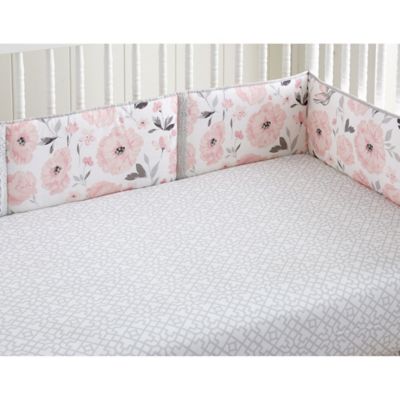 pink grey crib bedding