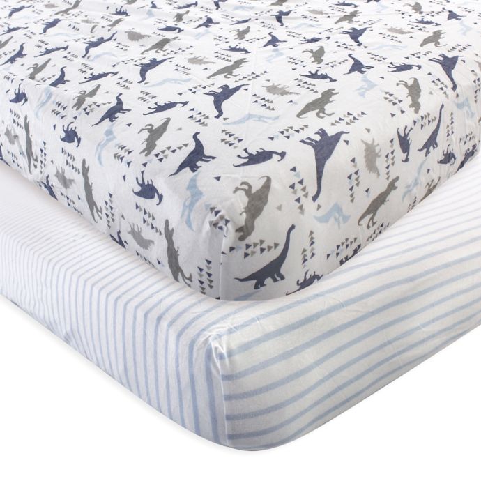 Touched By Nature 2 Pack Dino Organic Cotton Fitted Crib Sheets