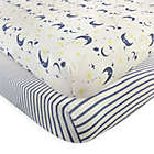 Alternate image 0 for Touched by Nature Moon Organic Cotton Fitted Crib Sheet in Blue (Set of 2)