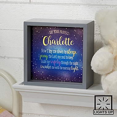 Bedtime Prayer LED Light 6-Inch Square Shadow Box. View a larger version of this product image.