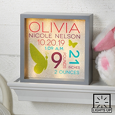 Sweet Baby Girl LED Light 6-Inch Square Shadow Box. View a larger version of this product image.