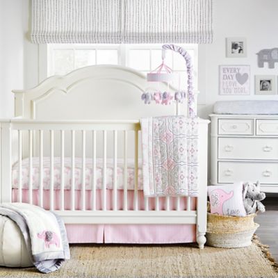 pink and white crib bedding