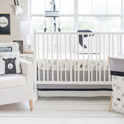 black and white cot bumper
