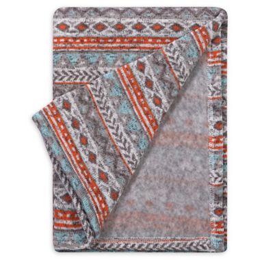 Trend Lab&reg; Aztec Sweatshirt Knit Baby Blanket in Grey. View a larger version of this product image.