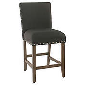 HomePop&copy; Wood Upholstered Counter Stool in Dark Charcoal