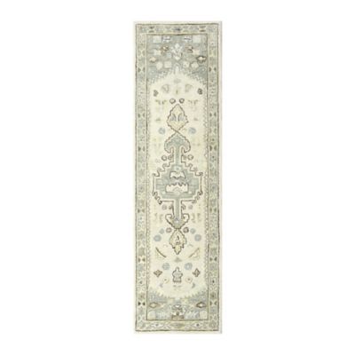 Sienna Hand-Tufted 2&#39; x 7&#39; Runner in Ivory/Green