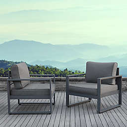 Real Flame® Baltic Outdoor Casual Chairs in Grey (Set of 2)