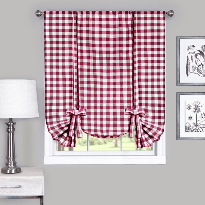 Achim Buffalo Check Rod Pocket Window Curtain Tie Up Shade Bed