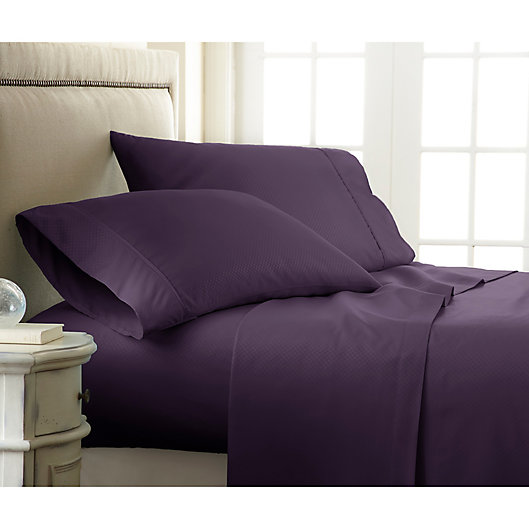 Alternate image 1 for Home Collection Checkered Twin Sheet Set in Purple