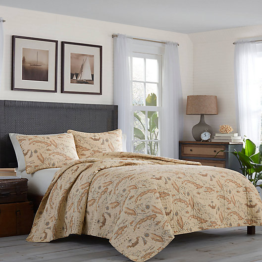Alternate image 1 for Tommy Bahama® Bahama Map Reversible Quilt Sephia Set Collection