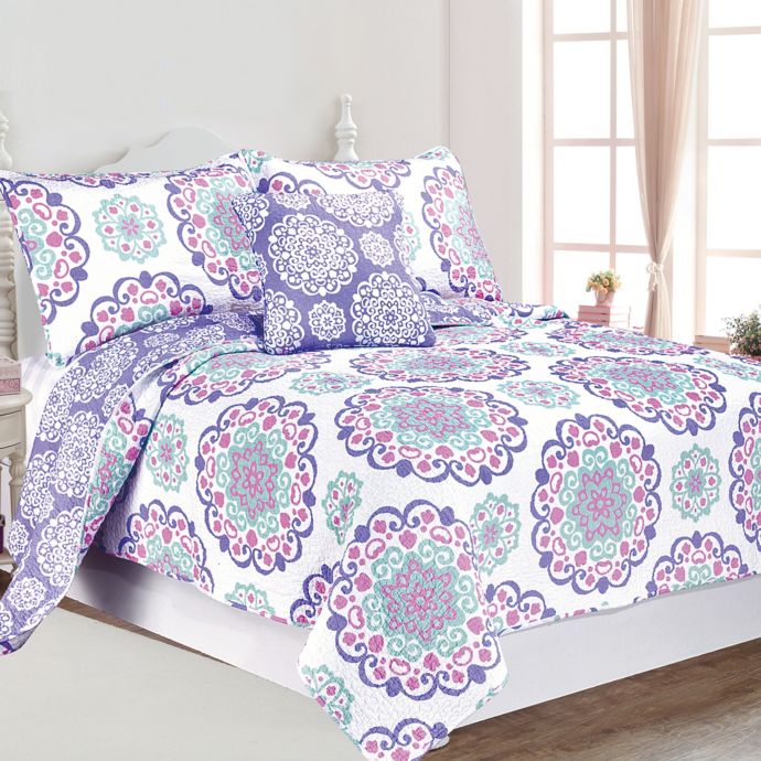 Vivian Reversible Quilt Set In Purple Bed Bath Beyond