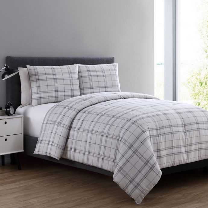 Vcny Home Box Plaid Comforter Set Bed Bath Beyond