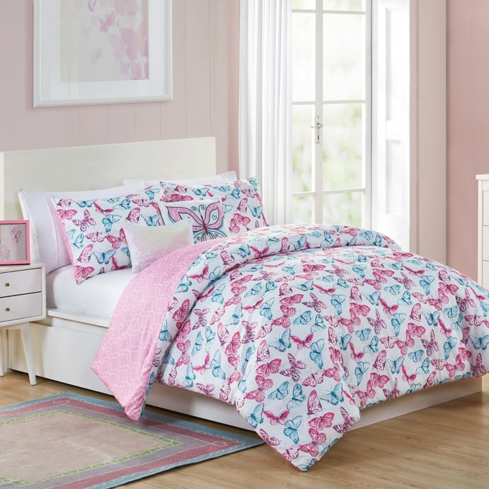 Vcny Home Pretty Butterfly Comforter Set Buybuy Baby