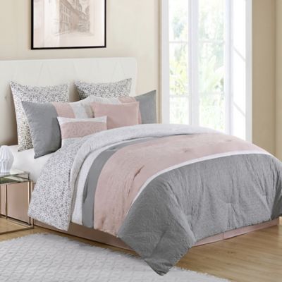 pink and grey comforter set twin
