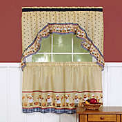 Achim Cucina 24-Inch Rod Pocket Window Tier and Swag Set in Red/Yellow