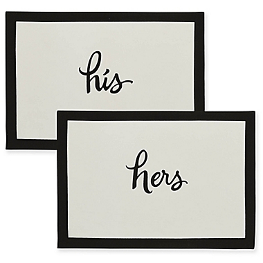kate spade new york &quot;his&quot; and &quot;hers&quot; Placemat and Napkins in Black/White. View a larger version of this product image.