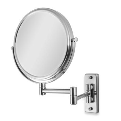 Zadro&trade; Wall Mount 5X/1X Magnification Swivel Dual-Sided Mirror in Satin Nickel