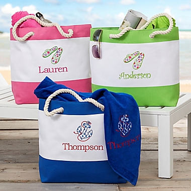 Beach Fun Embroidered Personalized Beach Tote. View a larger version of this product image.