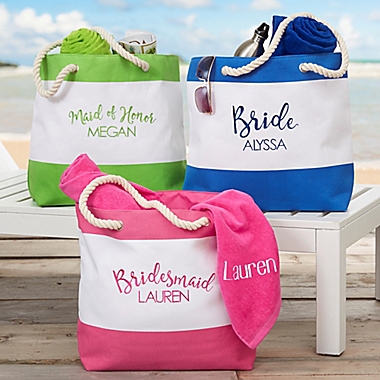 Bridal Party Embroidered Beach Tote. View a larger version of this product image.