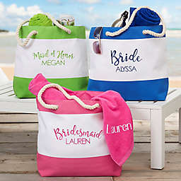 Bridal Party Embroidered Beach Tote