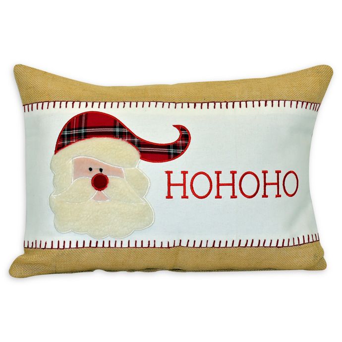 Hohoho Santa Rectangular Decorative Pillow In Red