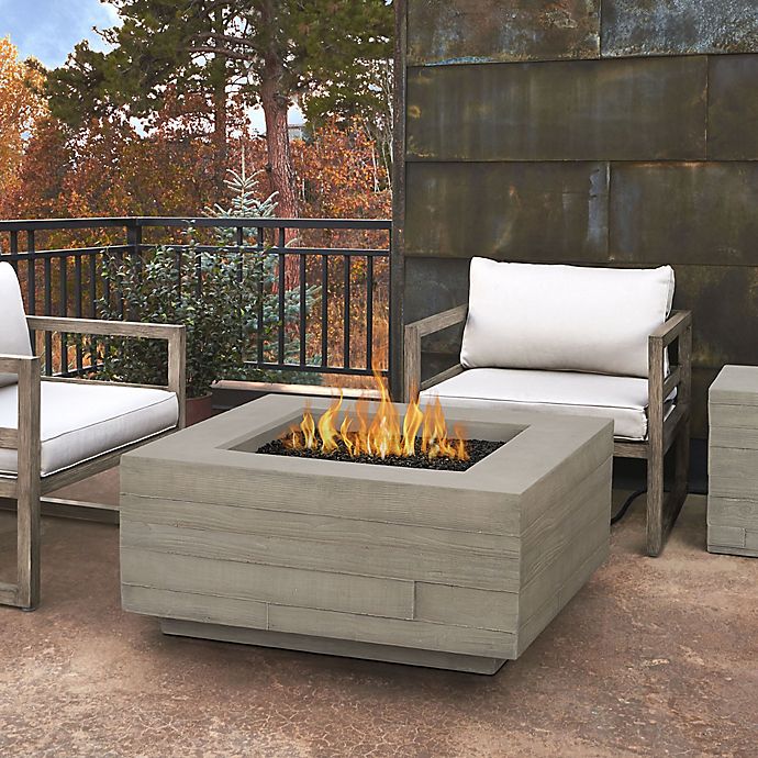 Real Flame Board Form Concrete Outdoor Fire Pit Collection Bed