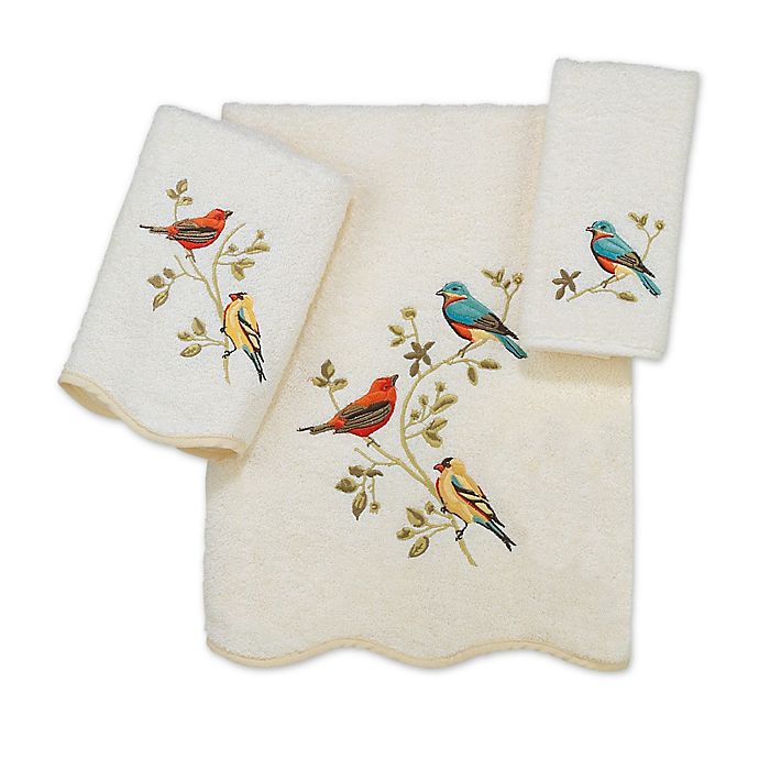 Alternate image 1 for Avanti Premier Songbirds Bath Towel in Ivory